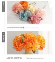 Ramo de hortensias de tela de seda DIY, paquete de flores artificiales Retro Vintage, decoración de boda de flores falsas - details 6