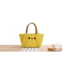 Bolsa de Almacenamiento Tejida de Hilo de Algodón Hecha a Mano Versátil para Festival de Bodas, Vacaciones en la Playa Bolsa de Mano con Asa Superior - details 0