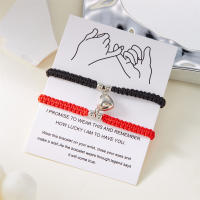 2 unids/set corazón romántico magnético atraer pareja para Mujeres Hombres moda cuerda trenzada pulsera a juego joyería de amistad - details 21