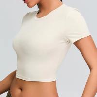 Camiseta corta de manga corta para mujer, camiseta de yoga, camiseta de entrenamiento físico - details 5