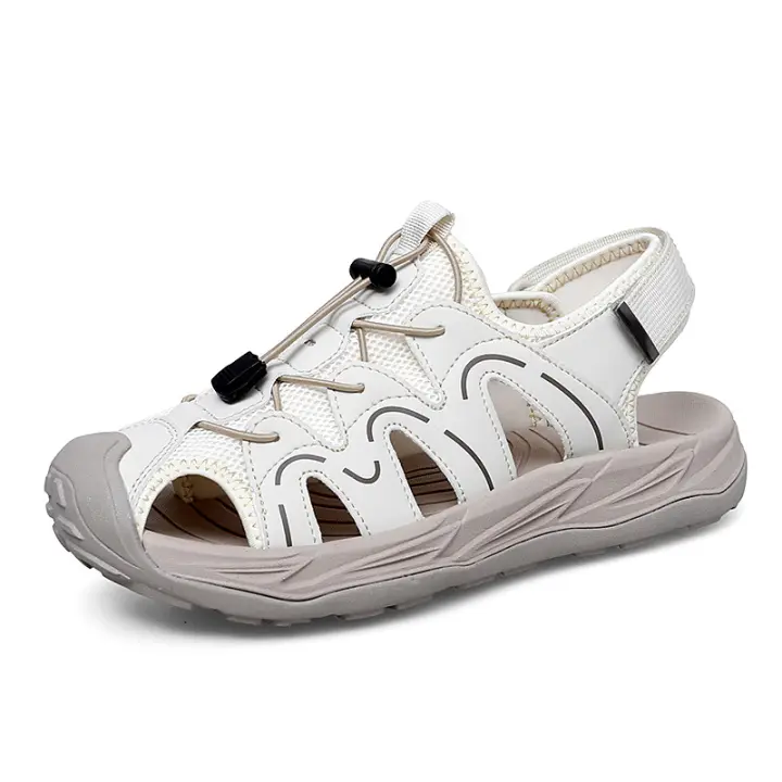Sandalias de piel de vaca informales de gran tamaño, zapatos de playa de verano para hombres, sandalias deportivas al aire libre, sandalias de montañismo, zapatos creek - 1