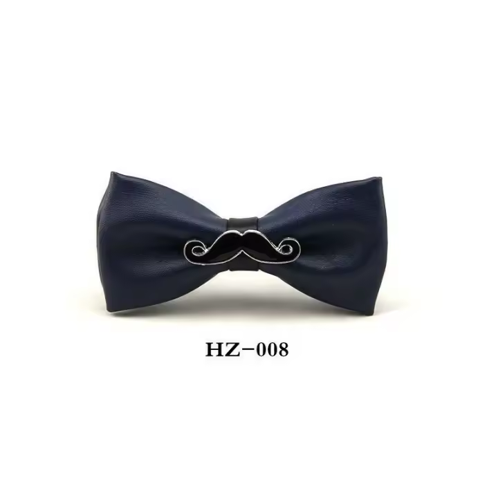 Pajarita de mariposa de PU para hombre, lazo de bigote de Metal, corbatas para caballero y adulto, fiesta de noche de boda - 1