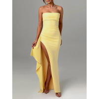 Vestido ajustado irregular con abertura lateral sexy de verano sin tirantes, nuevo y superventas de 2024 - details 3