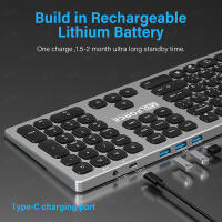 Teclado inalámbrico español con ñ Teclados bluetooth silenciosos recargables de aluminio para mac apple Tab let ipad slim teclados rusos recargables blanco - details 5