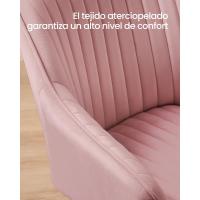 Silla de comedor, silla de cocina, sillón de terciopelo, silla tapizada con reposabrazos, carga máxima. de120 kg, Patas de Metal, para Comedor, Cocina, Rosa Jalea y Dorado Pálido LDC087R01 - details 5