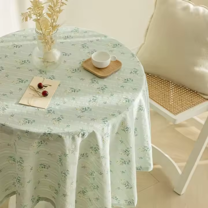 Mantel con borlas de Margarita de estilo coreano, decoración redonda de té de flores de algodón, juego de mesa de cocina, restaurante de bodas - 1