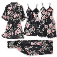 Conjunto de mujer y encaje, pijama de verano con pantalón, ropa casual para el hogar, bata estilo kimono, PJS - details 27