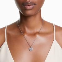 Collar con colgante de corazón de plata de ley 925, colgante con dije de corazón de cristal transparente, regalo de joyería para mujer - details 1