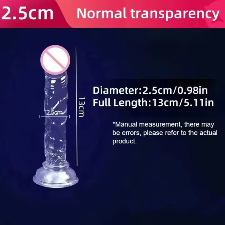 Consolador realista transparente, consoladores de gelatina de cristal suave, pene falso con ventosa, tapón anal, juguetes, masturbador sexual, punto G - 1