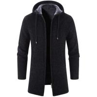 Suéteres para hombre, abrigo, Otoño Invierno, nuevo largo medio con cremallera cálida, suéteres, prendas de punto informales para hombre, abrigo, ropa para hombre - details 1