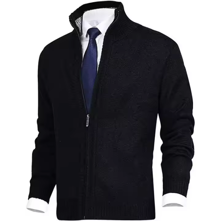 Cárdigan de punto para hombre, ropa de invierno cómoda e informal, cremallera con mangas G - 1