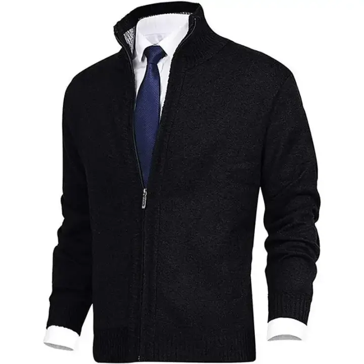 Cárdigan de punto para hombre, ropa de invierno cómoda e informal, cremallera con mangas G - 1
