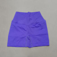 Pantalones cortos deportivos para mujer, pantalones cortos de yoga con gimnasio cruzado, entrenamiento, correr, cintura alta, levantamiento de cadera, sin costuras, Fiess - details 7