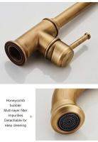 ELLEN grifo de bronce antiguo mezclador de agua fría y caliente grúa montada en cubierta grifo de fregadero de cocina de un solo orificio rotación 360 EL908 - details 9