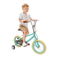 Bicicleta Verde para niños de 14 pulgadas, adecuada para niños y niñas, con ruedas de entrenamiento de colores - details 6