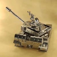 Modelo de batalla principal de acero inoxidable, juguete de Metal, vehículo de combate militar de aleación, tanque de aleación de grado coleccionable - details 2