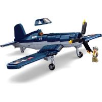 Juego de bloques de construcción de Corsair para niños y niñas, juguete educativo de aprendizaje, WWII, voght F4U - details 2