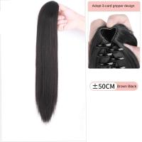 Peluca de cola de caballo con Clip de garra de 20/24 pulgadas, extensión de cola de caballo, Clip en cola de caballo larga y recta, peluca de cola de poni falsa esponjosa - details 14