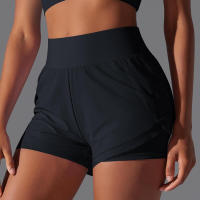Yoga de Color sólido transpirable, de secado rápido, para mujer, verano con bolsillos, pantalones cortos para deportes de ciclismo, pantalones cortos de gimnasio - details 9