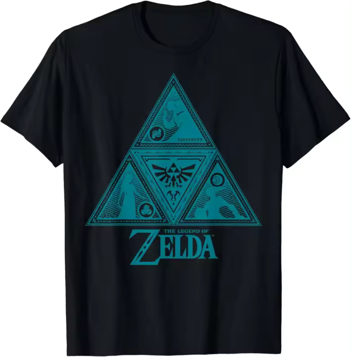 Camiseta gráfica Legend of Zelda Teal Triforce Symbolism - 1
