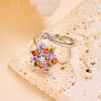 Anillo giratorio de flor de molino de viento con copos de nieve de circonio de cristal a la moda para mujeres y niñas, joyería para fiesta, regalo antiestrés - details 26