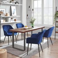Silla de Comedor de Terciopelo Silla de Cocina con Respaldar Carga Máx. 120 kg Patas de Metal - details 38