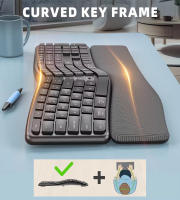 Teclado ergonómico inalámbrico, dispositivo con reposamuñecas, silencioso, modo Dual, recargable, para Win7/8/10 - details 1