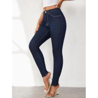 Vaqueros azules de cintura alta y corte ajustado para mujer - details 5