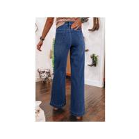 Jeans de Denim de Cintura Alta para Mujer Pantalones Grandes y Rectos con Bolsillos Casuales - details 3