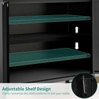 Armario de Metal con 2 Puertas y 1 Estante Ajustable Diseño de Escritorio para Oficina en Casa, Dormitorio, Baño, Sala de Estar Negro - details 3
