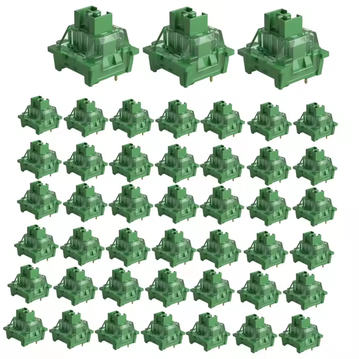 Interruptor de teclado V3 Pro Matcha Green, conmutador lineal de 3 pines 50gf para teclado mecánico MX (45 piezas) - 1
