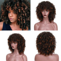 Peluca Afro rizada corta con flequillo, pelo suave sin daño, transpirable, sin olor, para disfraz de fiesta de Halloween, Cosplay - details 7