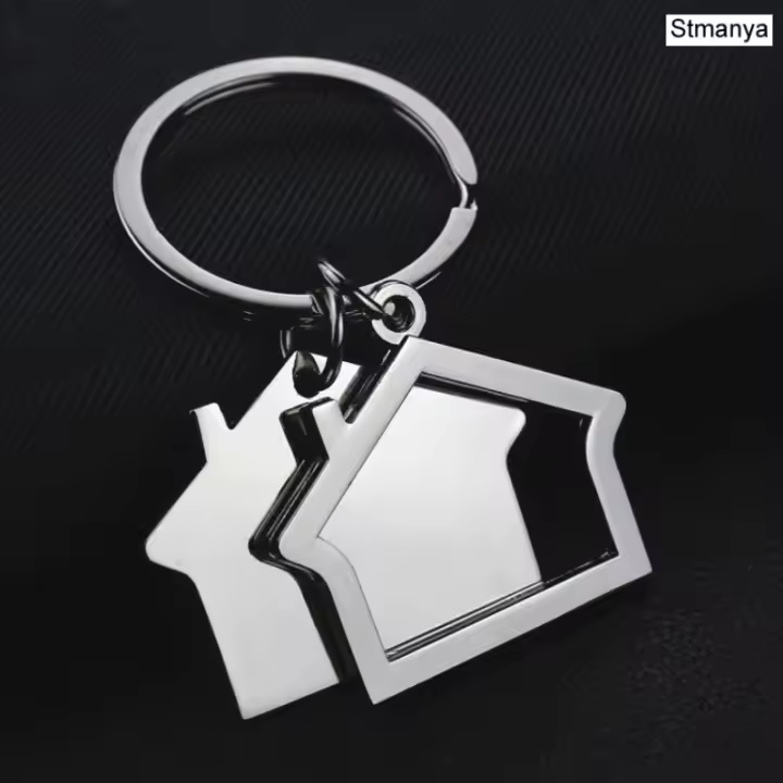 Nuevos hombres lindo dibujo animado casa con ventana llavero mujeres lindo llavero bolso encanto para fiesta mejor regalo joyería K2007 - 1