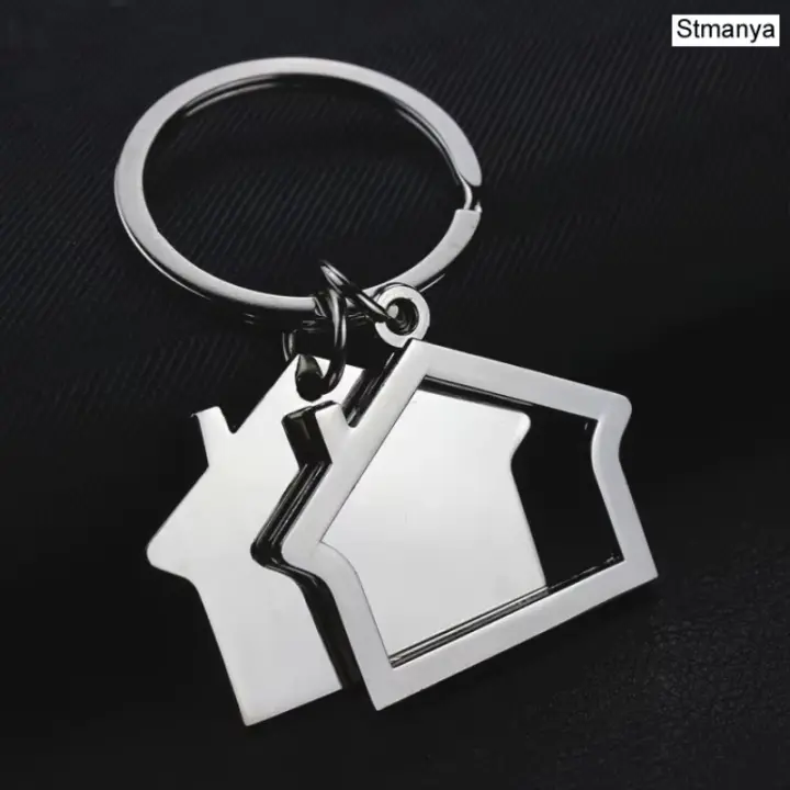Nuevos hombres lindo dibujo animado casa con ventana llavero mujeres lindo llavero bolso encanto para fiesta mejor regalo joyería K2007 - 1