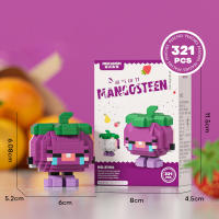 Fruit figurine mini particle trendy play fruit happy food set creative desktop decoration with building blocks - details 11