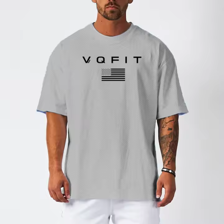 New Casual Oversized Loose T-shirt Short Sleeved Men's Fashion Hip Hop Couple Wear Summer Breathable Quick Dry Gym Fitness Tops - 1