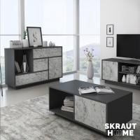 Mueble de Comedor Elegante Estilo Wind Madera Resistente Blanco/Cemento Longitud de 86x120x40cm - details 29
