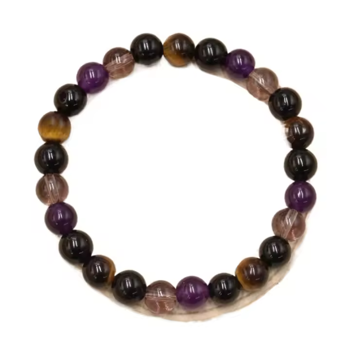 Pulsera elástica con cuentas de labradorita negra natural para hombre - ajuste elástico regulable, cuentas de piedra pulidas y brillantes, regalo de joyería de uso diario de estilo retro para él, amigos, colegas, accesorio versátil, diseño minimalista, su - 1