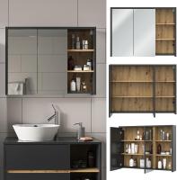 Armario con espejo para baño Viola, Antracita/Blanco, 100 x 75 cm - details 19