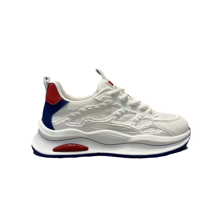Zapatos de hombre de verano, nueva plataforma, deportivos, casuales, para correr, papá, zapatos de malla transpirable, zapatos de hombre versátiles, zapatos blancos. - 1