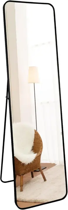 Espejo de Cuerpo Completo 165x51cm Espejo Pared Negro Adecuado para Baño, Salón, Dormitorio y Recepción - 1