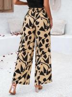 Pantalones elásticos de pierna ancha para mujer Primavera-Verano Chic con estampado elegante - details 10