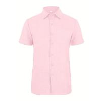 Camisa clásica de manga corta para hombre, camisa informal de Color sólido para vacaciones de verano - details 17