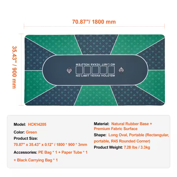 SucceBuy Mesa de póquer, 6-8 jugadores, plegable, redonda, tapete de póquer, sala de póquer, tela y madera - 1