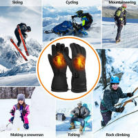 Guantes calefactables eléctricos con batería para invierno cálidos guantes calefactores para motocicleta  impermeables con pantalla táctil calentador de manos para ciclismo y esquí - details 6