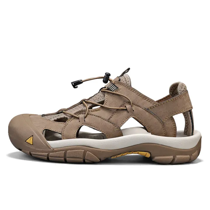 Sandalias de Cuero de Vaca Casuales Tamaño Grande Zapatos de Playa para Hombres en Verano - 1
