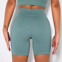Pantalones cortos deportivos de punto sin costuras, informales, de cintura alta, Push Up, para ciclismo, correr, ajustados, levantamiento de cadera, Yoga, ropa deportiva - details 4