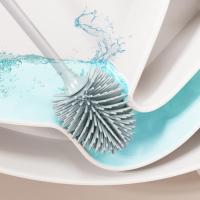 Cepillo De Inodoro De Silicona 1 Set Herramienta De Limpieza Rápida Accesorios De Baño Cepillo De Limpieza Montado En La Pared O Soportado En El Suelo - details 4
