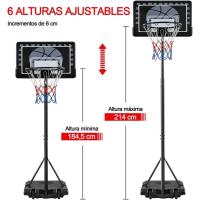 Canasta de Baloncesto Portátil Ajustable en Altura 184,5-214cm Ideal para Niños de 4 a 10 Años - details 7