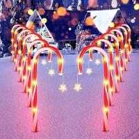 Lámpara Solar de bastón de caramelo, luces solares de atmósfera, iluminación de paisaje, lámpara de jardín de Navidad, LED ESTRELLADO - details 1